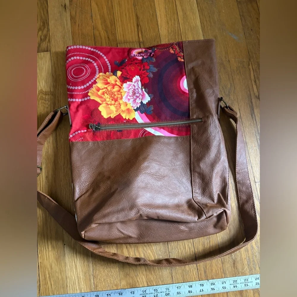 DESIGUAL canvas and leather messenger bag!